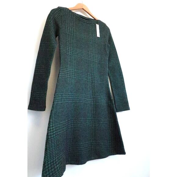 MAJESTIC FILATURES PARIS Merino Wool Flannel Houndstooth Dress 1 XS NWT $398 - Picture 1 of 11